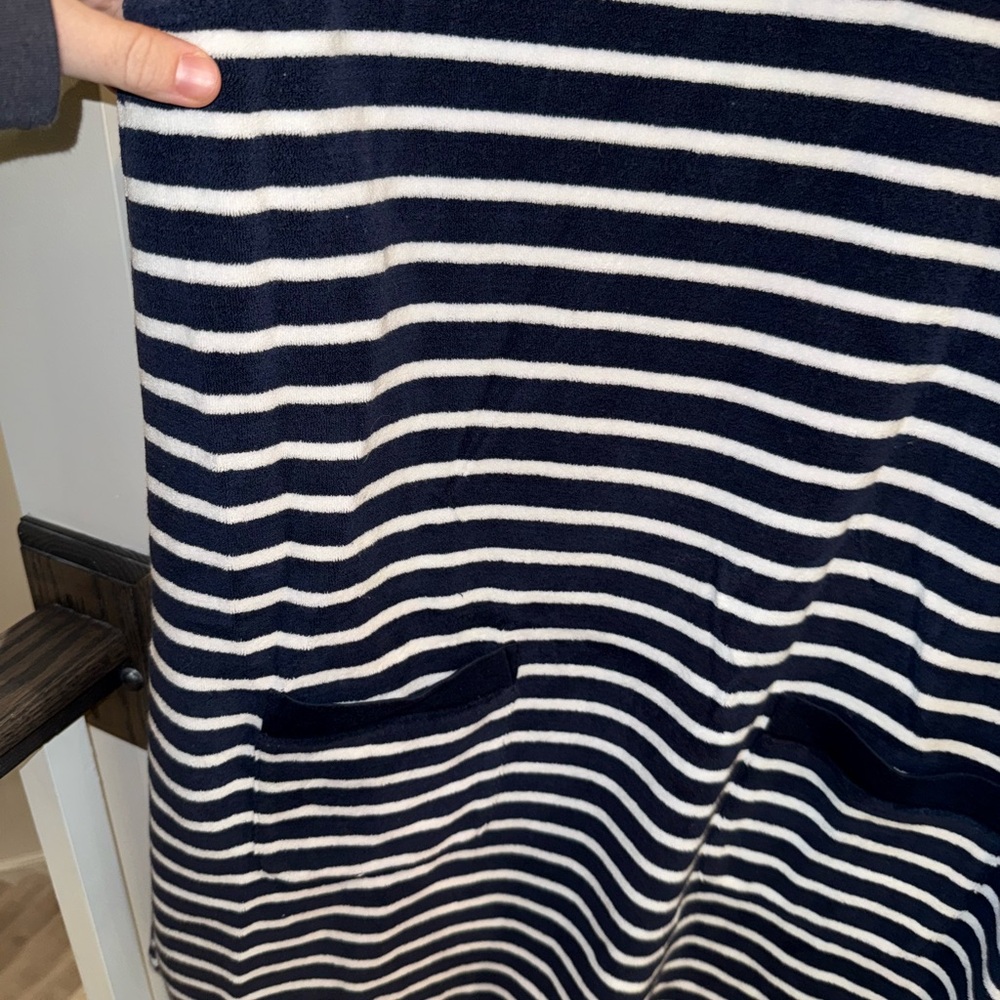 Boden Navy and White Striped Top with Button Accents - Picture 4 of 6